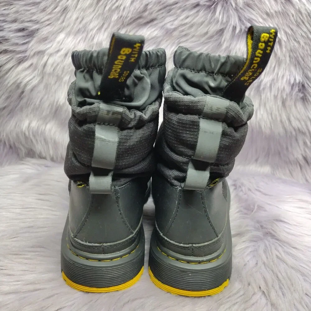 Dr Martens Junior Cullen Fleece Lined Winter Boots Kids Size 3 Black Pull On